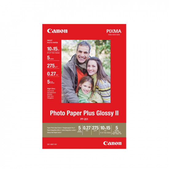 Canon Φωτογραφικό Χαρτί Glossy 10x15cm 275g/m² 5 φύλλα (2311B053) (CAN-PP201)