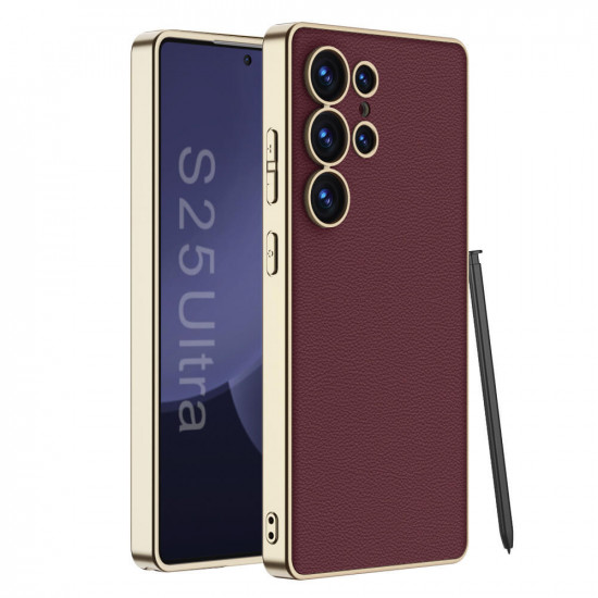 Bodycell Plating Leather Backcover Samsung S25 Ultra Red
