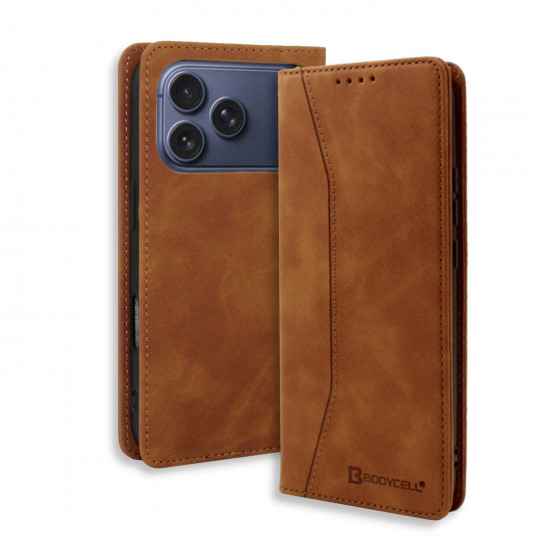 Bodycell Book Case Pu Leather iPhone 17 Pro Max Brown