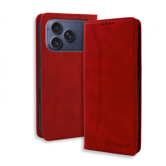 Bodycell Book Case Pu Leather iPhone 18 Pro Max Red