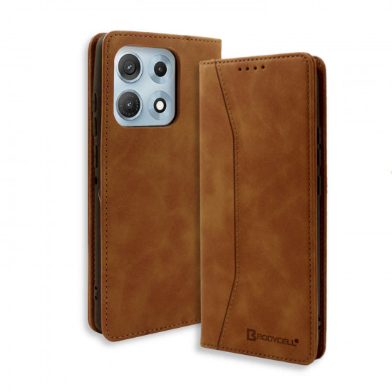Bodycell Book Case Pu Leather Motorola Edge 70 Max Brown