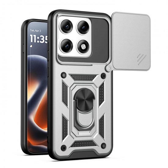 Bodycell Armor Slide Cover Case Motorola Edge 70 Pro/70 Pro Plus Silver