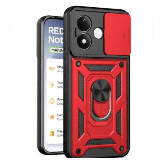 Bodycell Armor Slide Cover Case Xiaomi Note 17 4G/5G Red