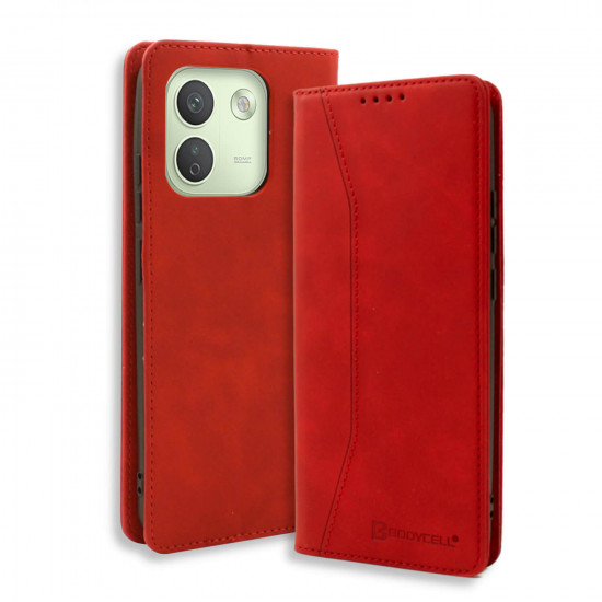 Bodycell Book Case Pu Leather Xiaomi Note 17 Pro Max 5G Red