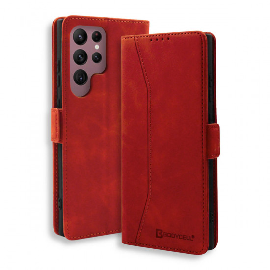 Bodycell Book Case Pu Leather Samsung S25 Ultra 5G Red