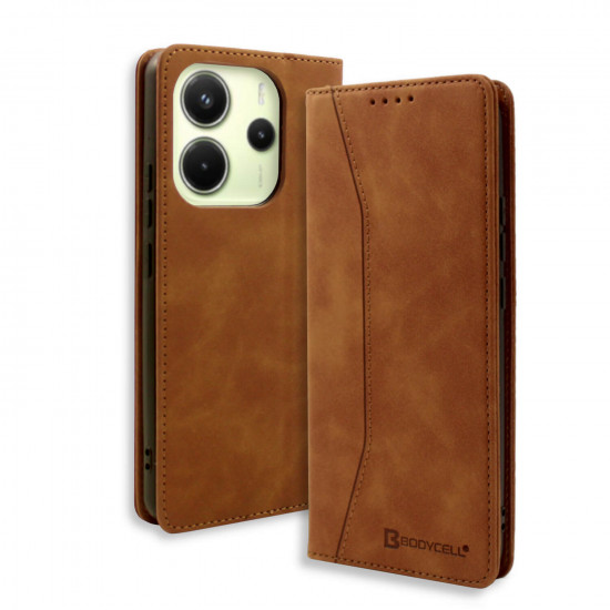 Bodycell Book Case Pu Leather Xiaomi Note 14 4G Brown