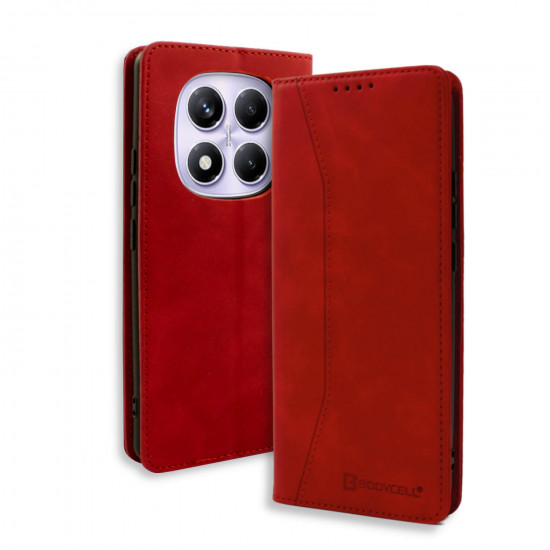 Bodycell Book Case Pu Leather Xiaomi Note 14 Pro 5G/Poco X7 Red
