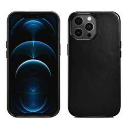 iCarer WMI1303 iPhone 13 Pro Leather Magsafe Back Case Black