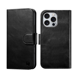 iCarer WMI16240720 iPhone 16 Pro Leather Detachable 2 in 1 Wallet with RFID (Magsafe) Black