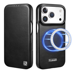 iCarer KJIP17250702 iPhone 17 Pro Max Curved Edge Leather MAGSAFE Black