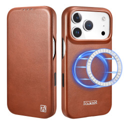 iCarer KJIP17250702 iPhone 17 Pro Max Curved Edge Leather MAGSAFE Retro Brown