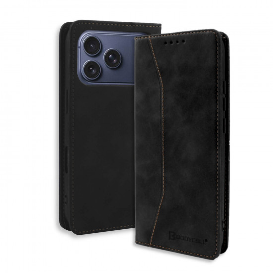 Bodycell Book Case Pu Leather iPhone 17 Pro  Black