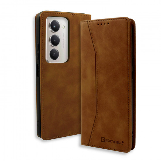 Bodycell Book Case Pu Leather Xiaomi Redmi 15 4G Brown