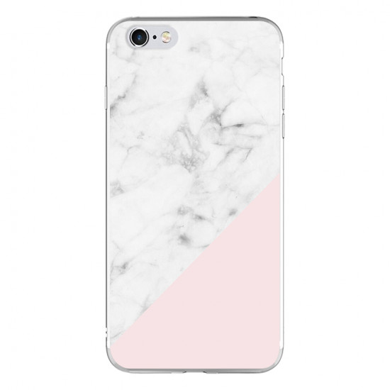 Silicon Marble Case iPhone 6/6s SM9 White/Pink