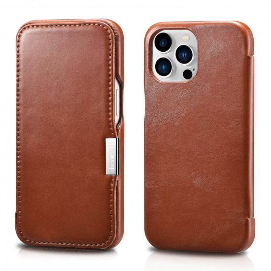 iCarer RIX 1308 iPhone 13 Pro Max Side-Open Brown