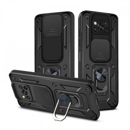Bodycell Armor Slide Cover Case Xiaomi Poco X3/X3 Pro Black