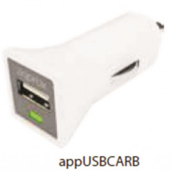 APPROX ΦΟΡΤΙΣΤΗΣ ΑΥΤΟΚΙΝΗΤΟΥ USB 5VDC/1A ΛΕΥΚΟ