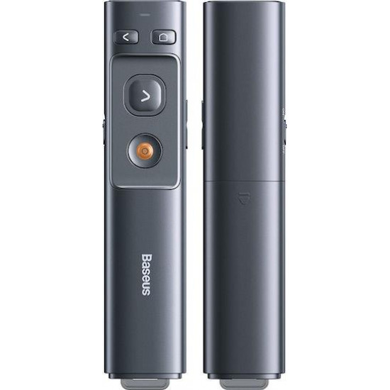 BASEUS ORANGE DOT, ΚΟΚΚΙΝΟ LASER ΥΠΟΔΕΙΞΗΣ ΠΑΡΟΥΣΙΑΣΕΩΝ, ΜΕ ΠΛΗΚΤΡΑ SLIDESHOW, ΓΚΡΙ