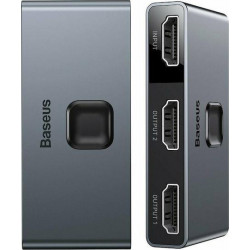BASEUS MATRIX, ΔΙΑΚΟΠΤΗΣ HDMI SWITCH 2 ΣΕ 1, 1 ΣΕ 2, ΓΚΡΙ