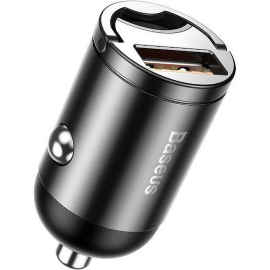 BASEUS TINY STAR MINI, ΦΟΡΤΙΣΤΗΣ ΑΥΤΟΚΙΝΗΤΟΥ ΓΡΗΓΟΡΗΣ ΦΟΡΤΙΣΗΣ, 1 ΘΥΡΑ, 30W, ΓΚΡΙ