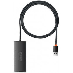 BASEUS LITE SERIES, HUB 4 ΘΥΡΕΣ, 1m, ΜΑΥΡΟ