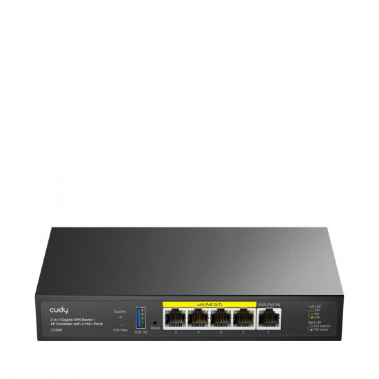 CUDY C200P GIGABIT VPN ROUTER, AP CONTROLLER, 4 POE PORTS