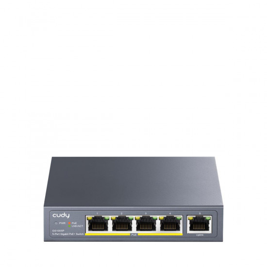 CUDY GS105P 5-PORT GIGABIT, POE+, 36W, DESKTOP SWITCH