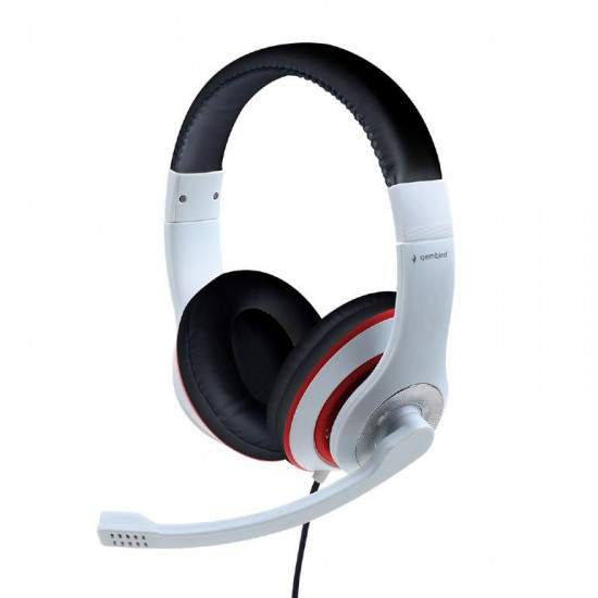 GEMBIRD HEADSET ΛΕΥΚΟ/ΚΟΚΚΙΝΟ MHS-003