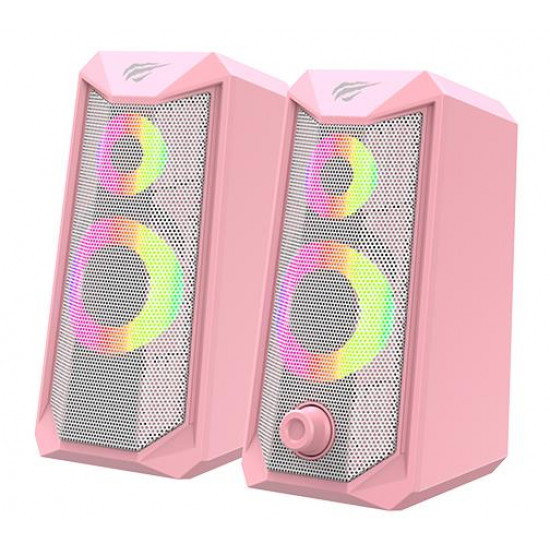 HAVIT SK202 ΗΧΕΙΑ 2.0, USB 2.0, ΜΕ LED, ΡΟΖ