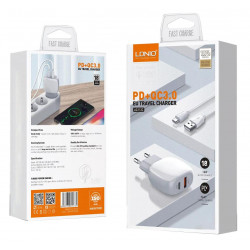 LDNIO A2313C ΦΟΡΤΙΣΤΗΣ QC3.0 + PD 18W ΜΕ ΚΑΛΩΔΙΟ LIGHTNING 1M
