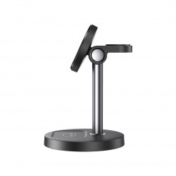 XO CX038 DESKTOP HOLDER 15W ΑΣΥΡΜΑΤΟΣ ΦΟΡΤΙΣΤΗΣ 3-IN-1, ΜΑΥΡΟΣ