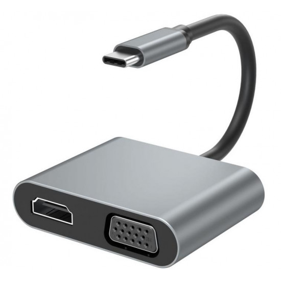 XO HUB001 4 IN 1 TYPEC TO HDMI/VGA/USB3.0/PD CHARGING