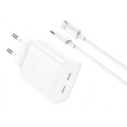 XO L105 ΦΟΡΤΙΣΤΗΣ, 35W, 2 ΘΥΡΕΣ PD, ΜΕ ΚΑΛΩΔΙΟ LIGHTNING, ΛΕΥΚΟΣ (NB-Q189A)