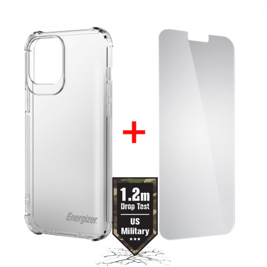 Θήκη Shockproof TPU 1.2m Drop Test Energizer με Τζαμάκι Προστασίας για Apple iPhone 12 Pro Max Διάφανη 34486