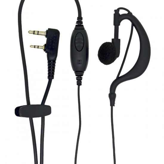 Hands Free Mono Ancus HiConnect με διπλό κονέκτορα 2.5mm & 3.5mm με ανεξάρτητο πλήκτρο απάντησης για Walkie Talkie Μαύρο Bulk 36916