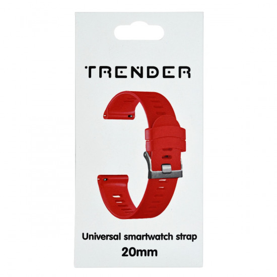 Ανταλλακτικό Λουράκι Trender TR-SL20RD Σιλικόνης 20mm Κόκκινο 36205