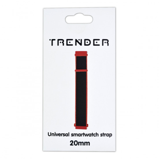 Ανταλλακτικό Λουράκι Trender TR-NY20BKRD Nylon 20mm Κόκκινο-Μαύρο 36212