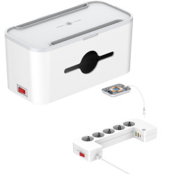 Επιτραπέζιος Φορτιστής Box Energizer EPB2500W03EU 2500W 10A Max με 5xΣούκο + 1xUSB-C PD20W + 2xUSB-A 18W QC3.0 / 2.4A, Ασύρματη Φόρτιση 15W, Διακόπτη Ασφαλείας On/Off Καλώδιο 2m Λευκός 49856