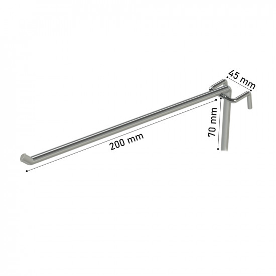 Γάντζος Μονός 20cm Μεταλλικός Πλέγματος 47904