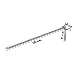 Γάντζος Μονός 27cm Μεταλλικός Πλέγματος 47905
