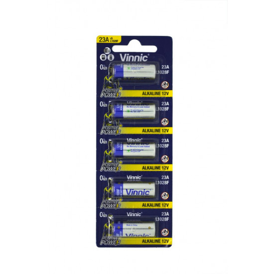 Μπαταρία Αλκαλική Vinnic L1028F size A23/23A/23GA/A23/E23A/GP23A/K23A/L1028/LR23A/LRV08/LRVO8/MN21/MS21/V23/V23GA/VR22 12V Τεμ. 5 21433