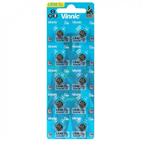 Buttoncell Vinnic L754F AG5 LR48 Τεμ. 10 28599