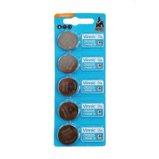 Buttoncell Vinnic CR2025 3V Τεμ. 5 με Διάτρητη Συσκευασία 27210
