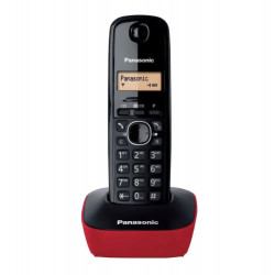 Ασύρματο Ψηφιακό Τηλέφωνο Panasonic KX-TG1611GRR Μαύρο-Κόκκινο με Αναγνώριση Κλήσης, Λειτουργία Αφύπνισης και Φωτιζόμενη Οθόνη 02810