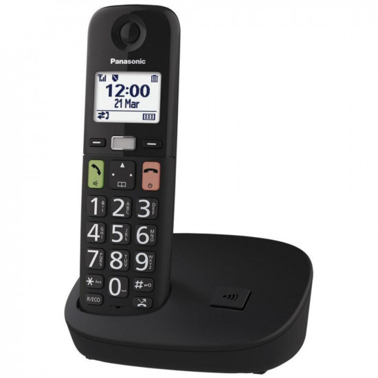 Ασύρματο Ψηφιακό Τηλέφωνο Panasonic KX-TGU110EXB Μαύρο με Δυνατό Κουδούνισμα και Φωτιζόμενο Πληκτρολόγιο με Μεγάλα Πλήκτρα 47863