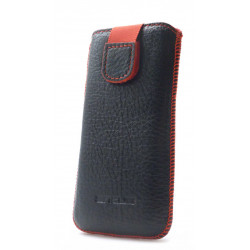 Θήκη Protect Ancus για Apple iPhone SE 5 5S 5C Nokia 105 TA-1174 και Huawei Y360 Δέρμα Μαύρη με Κόκκινη Ραφή 02422