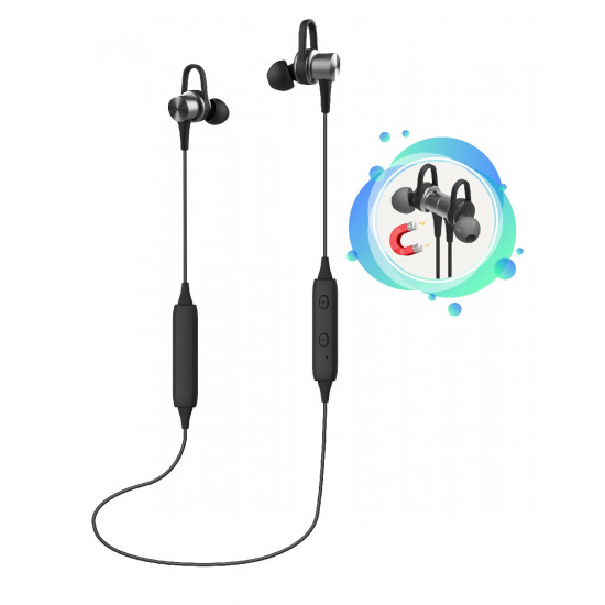 Bluetooth Hands Free Noozy BH40 Sport Magnetic Necklace Multi Pairing Γκρι 22419