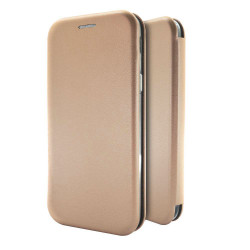 Θήκη Book Ancus Magnetic Curve για Apple iPhone XS Max TPU Ροζ - Χρυσαφί 23334