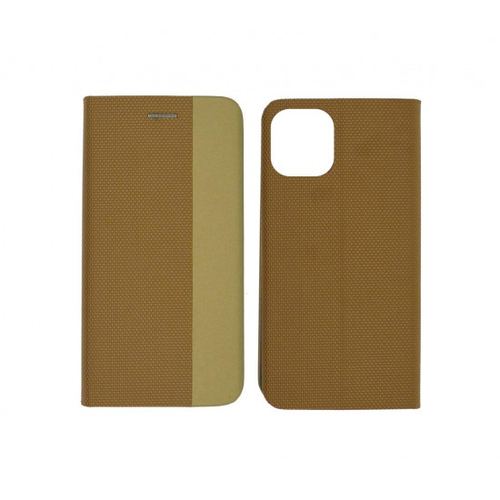 Θήκη Book Ancus Magnetic Canvas για Apple iPhone 11 Pro Max TPU Χρυσαφί 26206