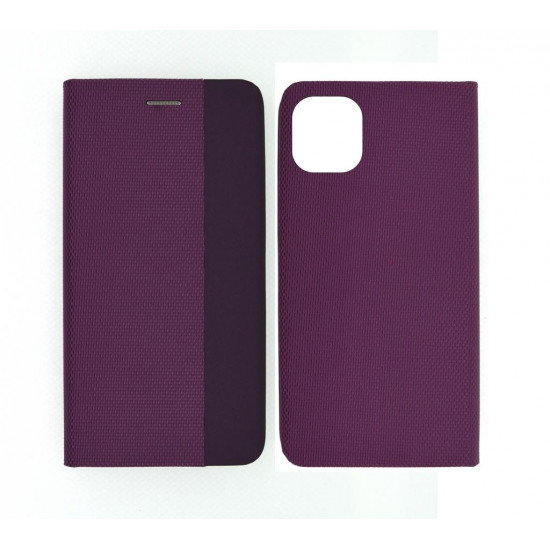 Θήκη Book Ancus Magnetic Canvas για Apple iPhone 11 Pro TPU Μωβ 26409